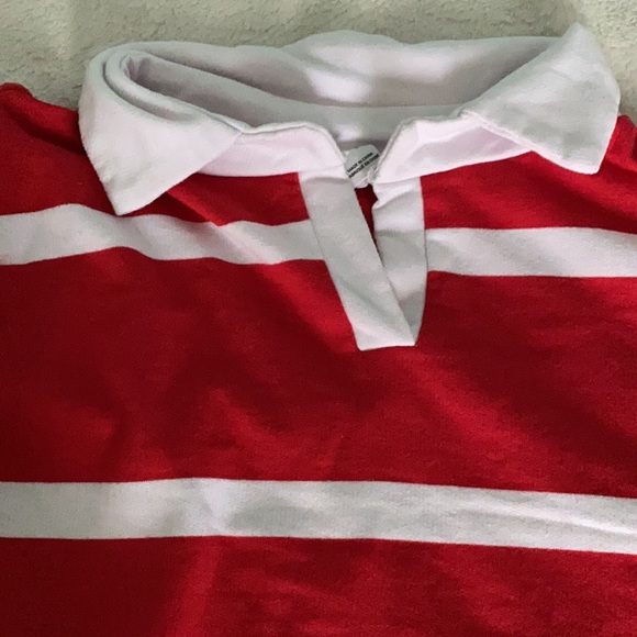 Red and white stripe collared shirt - Picture 2 of 5